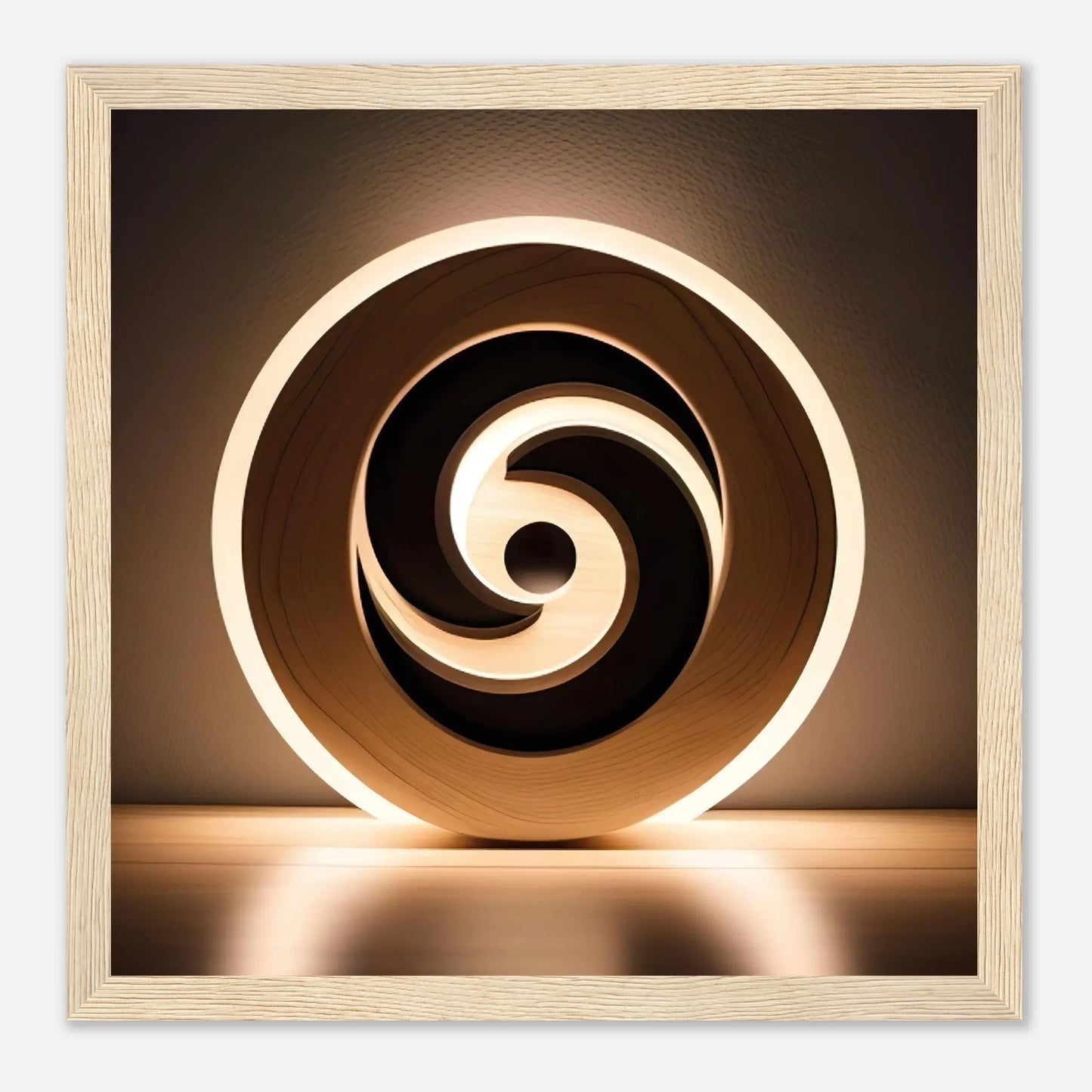 Gerahmtes Premium-Poster - Yin Yang - Foto Stil, KI-Kunst - RolConArt, Kreative Vielfalt, 30x30-cm-12x12-Holzrahmen