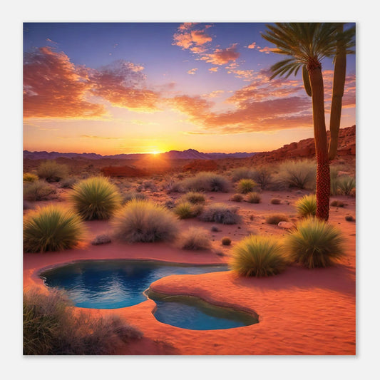 Moderner Forex-Druck - Oase in der Wüste - Foto Stil, KI-Kunst - RolConArt, Landschaften,