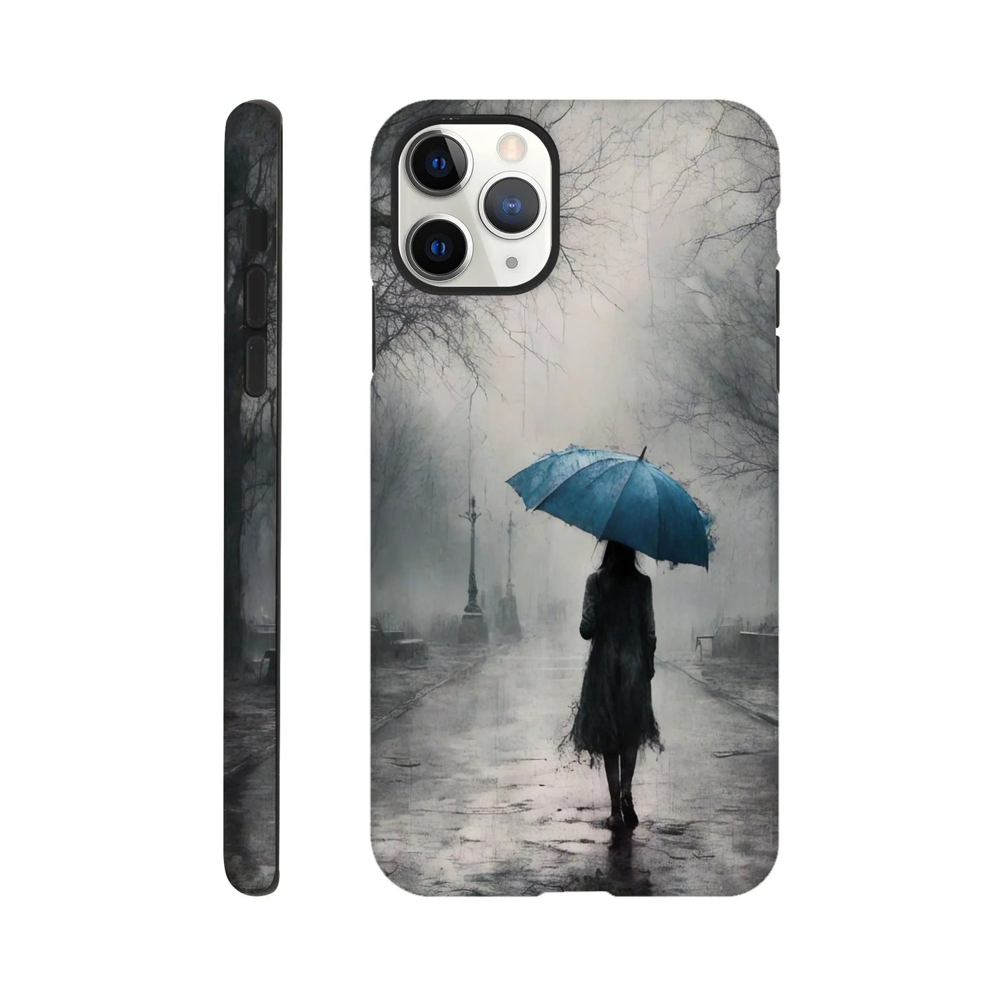 Smartphone-Hülle "Hart" - Frau Im Park - Düsterer Stil, KI-Kunst RolConArt, Malerischer Stil - Porträts, iPhone-11-Pro-Max