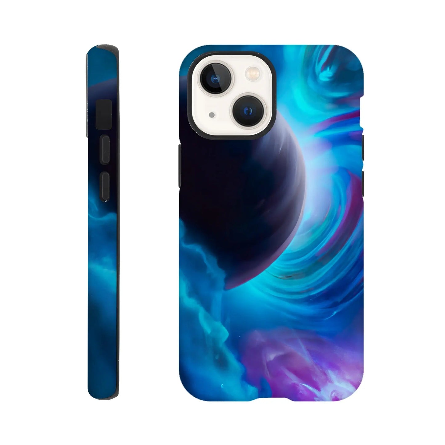 Smartphone-Hülle "Hart" - Weltraum - Malerischer Stil, KI-Kunst RolConArt, Sci-Fi, iPhone-13-Mini