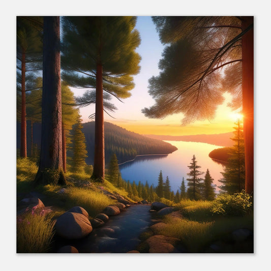 Moderner Forex-Druck - Bergpanorama - Foto Stil, KI-Kunst - RolConArt, Landschaften,