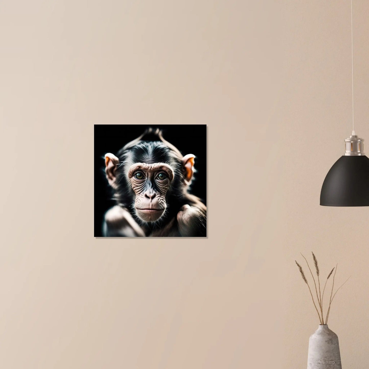 Moderner Forex-Druck - Schimpanse - Foto Stil, KI-Kunst RolConArt