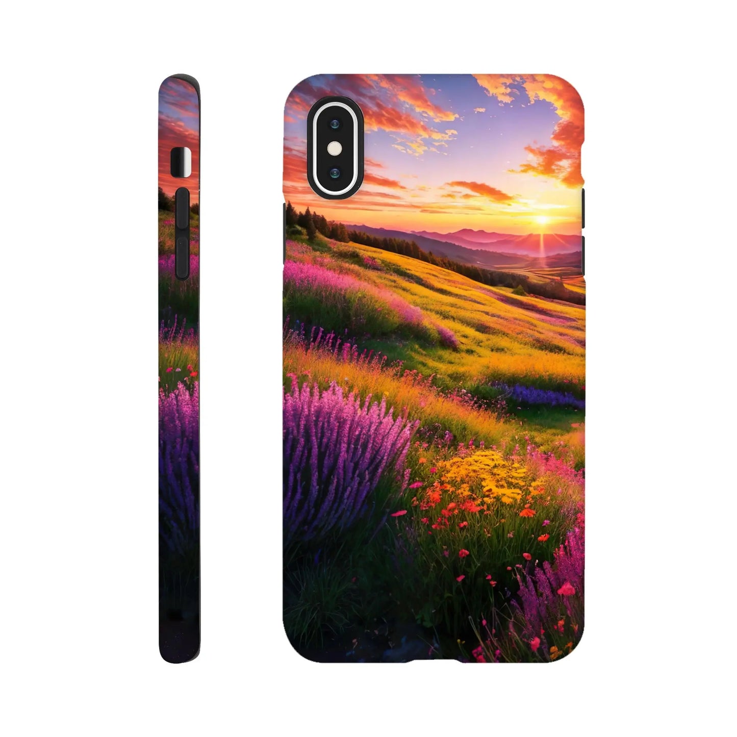 Smartphone-Hülle "Hart" - Berglandschaft - Foto Stil, KI-Kunst RolConArt, Landschaften, iPhone-XS-Max