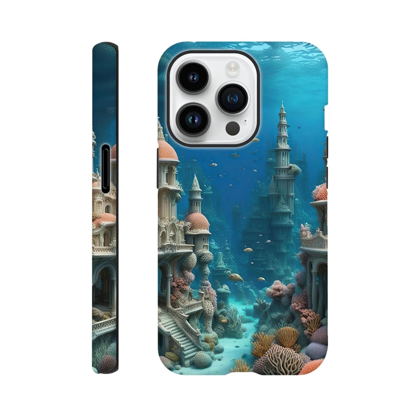 Smartphone-Hülle "Hart" - Unterwasserwelt - Digitaler Stil, KI-Kunst RolConArt, Unterwasserlandschaften, iPhone-14-Pro
