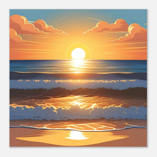Moderner Forex-Druck - Abendsonne am Meer - Digitaler Stil, KI-Kunst - RolConArt, Landschaften,