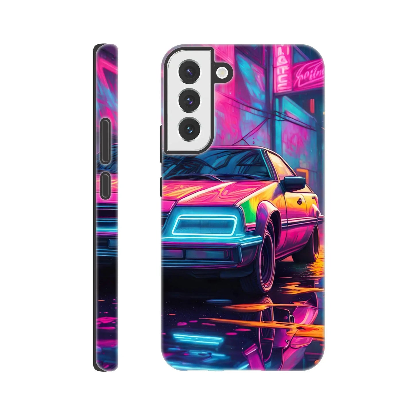 Smartphone-Hülle "Hart" - Retro Auto - Neon Stil, KI-Kunst RolConArt, Neon, Galaxy-S22-Plus