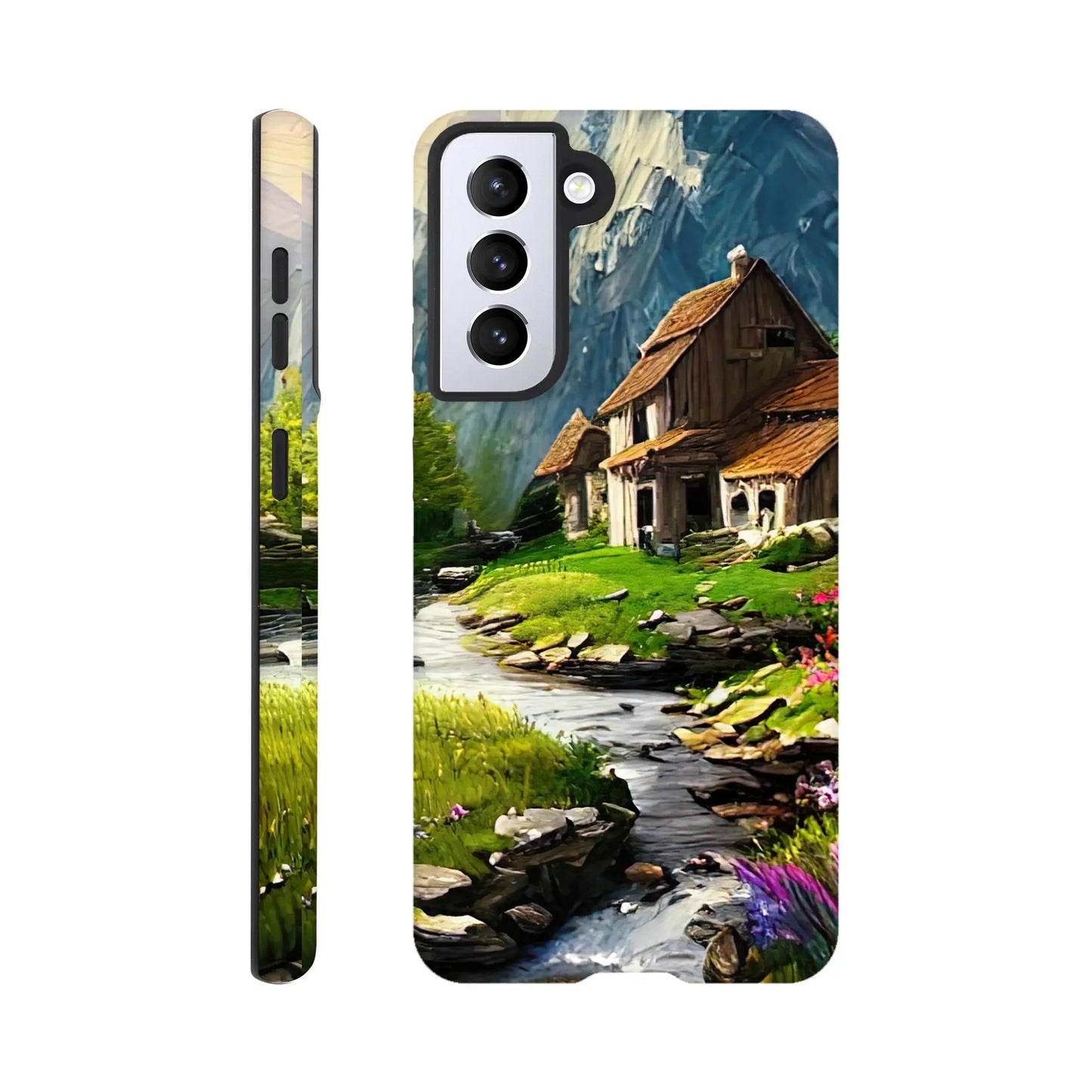 Smartphone-Hülle "Hart" - Berglandschaft - Malerischer Stil, KI-Kunst RolConArt, Landschaften, Galaxy-S21