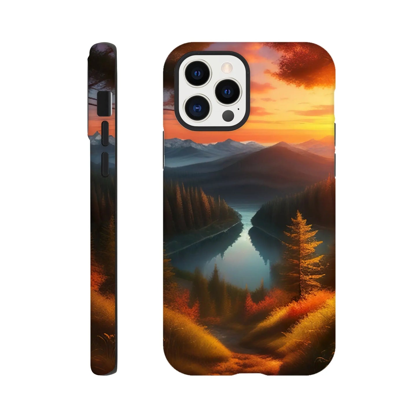 Smartphone-Hülle "Hart" - Bergpanorama - Digitaler Stil, KI-Kunst RolConArt, Landschaften, iPhone-12-Pro