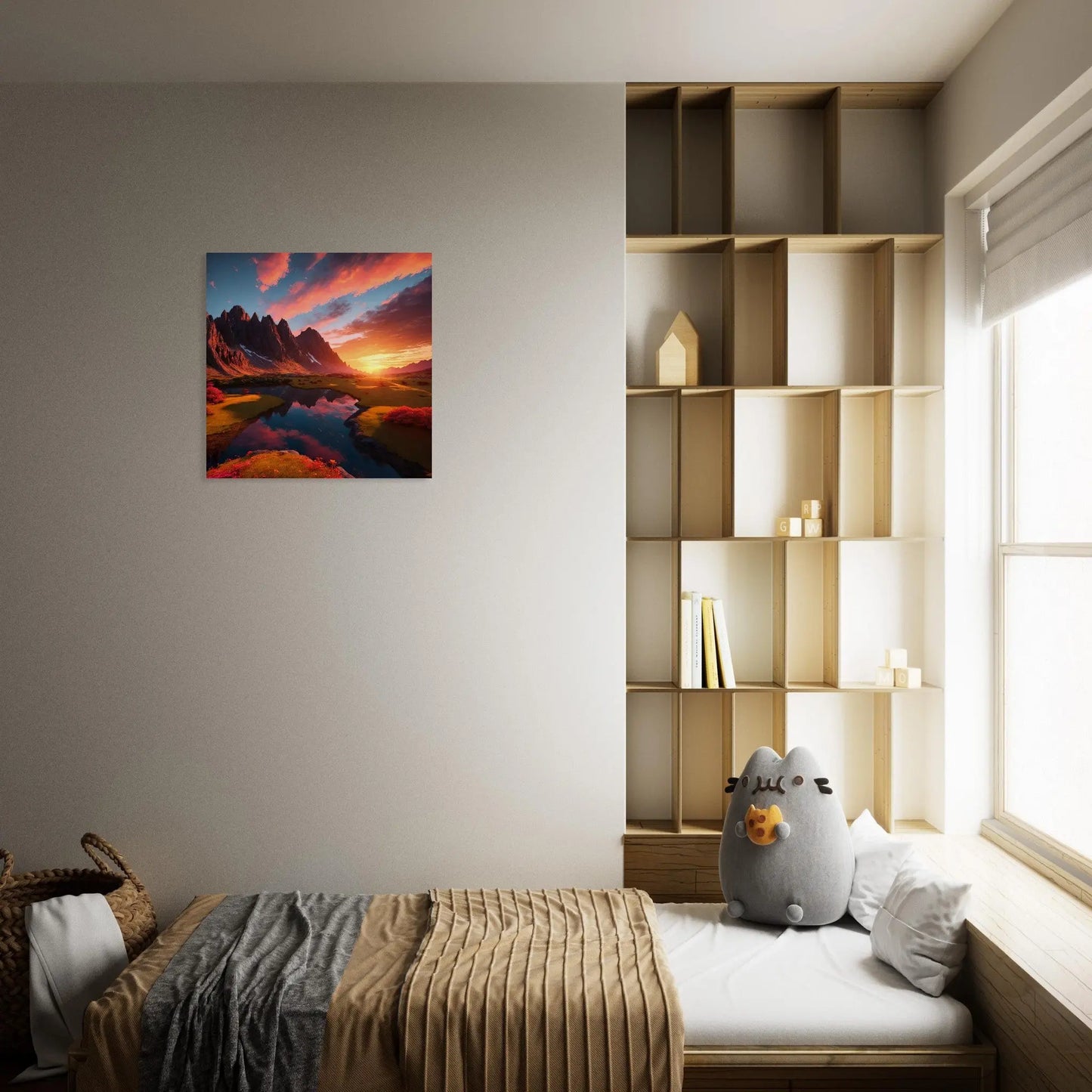 Moderner Forex-Druck - Bergpanorama - Foto Stil, KI-Kunst - RolConArt, Landschaften,