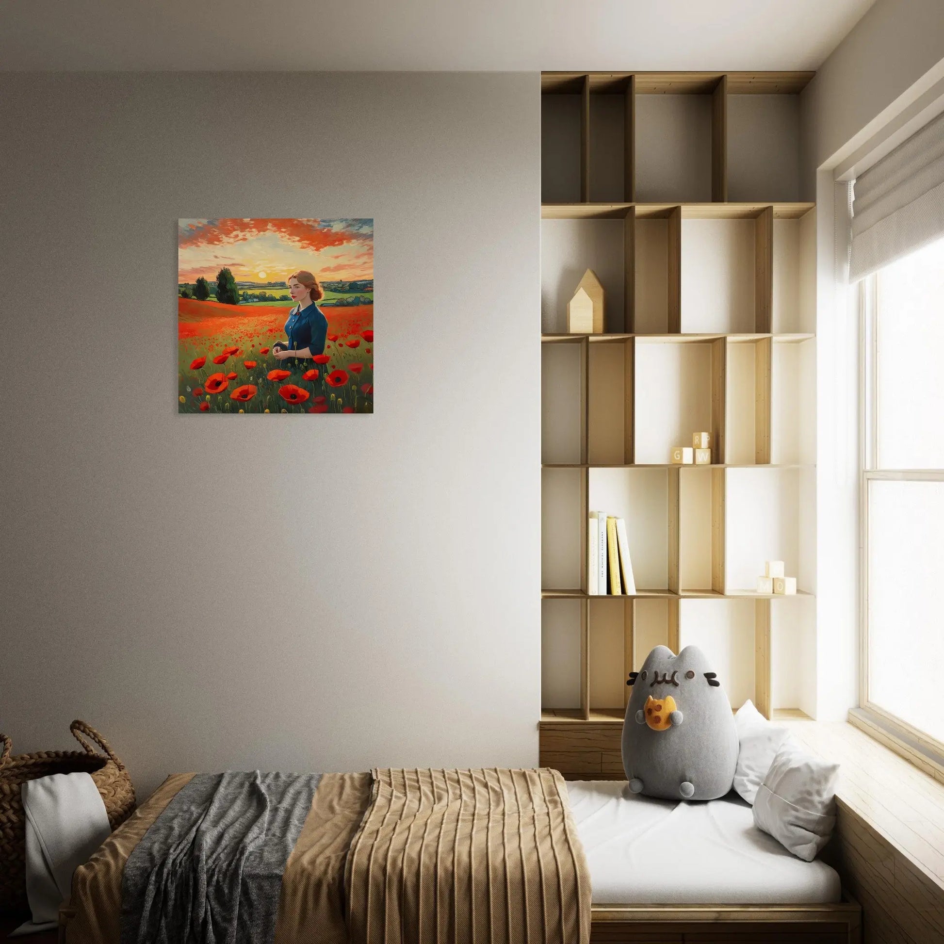 Moderner Forex-Druck - Blühende Landschaft - Malerischer Stil, KI-Kunst - RolConArt, Landschaften,