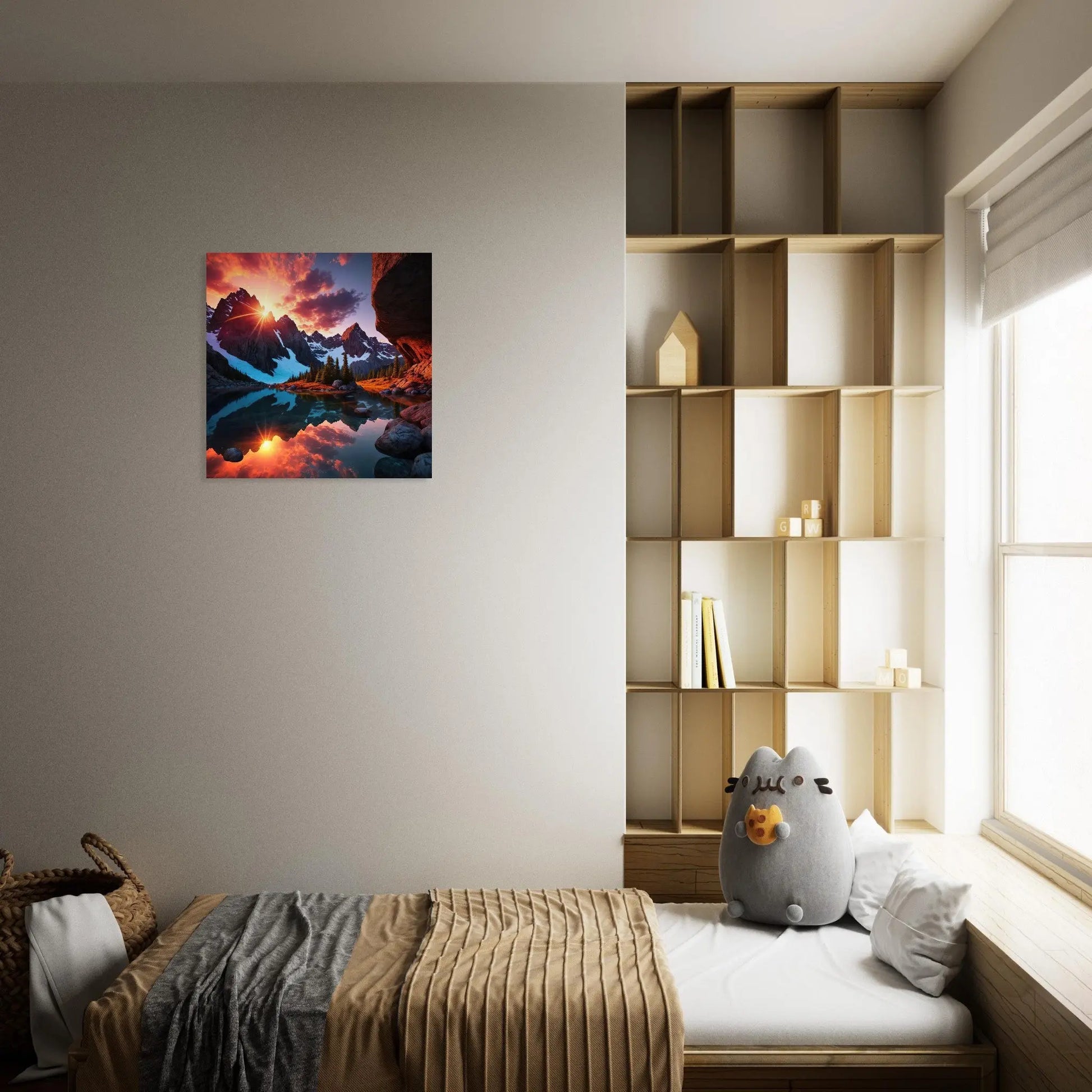 Moderner Forex-Druck - Bergpanorama - Foto Stil, KI-Kunst - RolConArt, Landschaften,