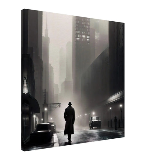 Leinwandbild - Stadtgänger - Schwarz-Weiß, Digitaler Stil, KI-Kunst - RolConArt, Schwarz-Weiß,