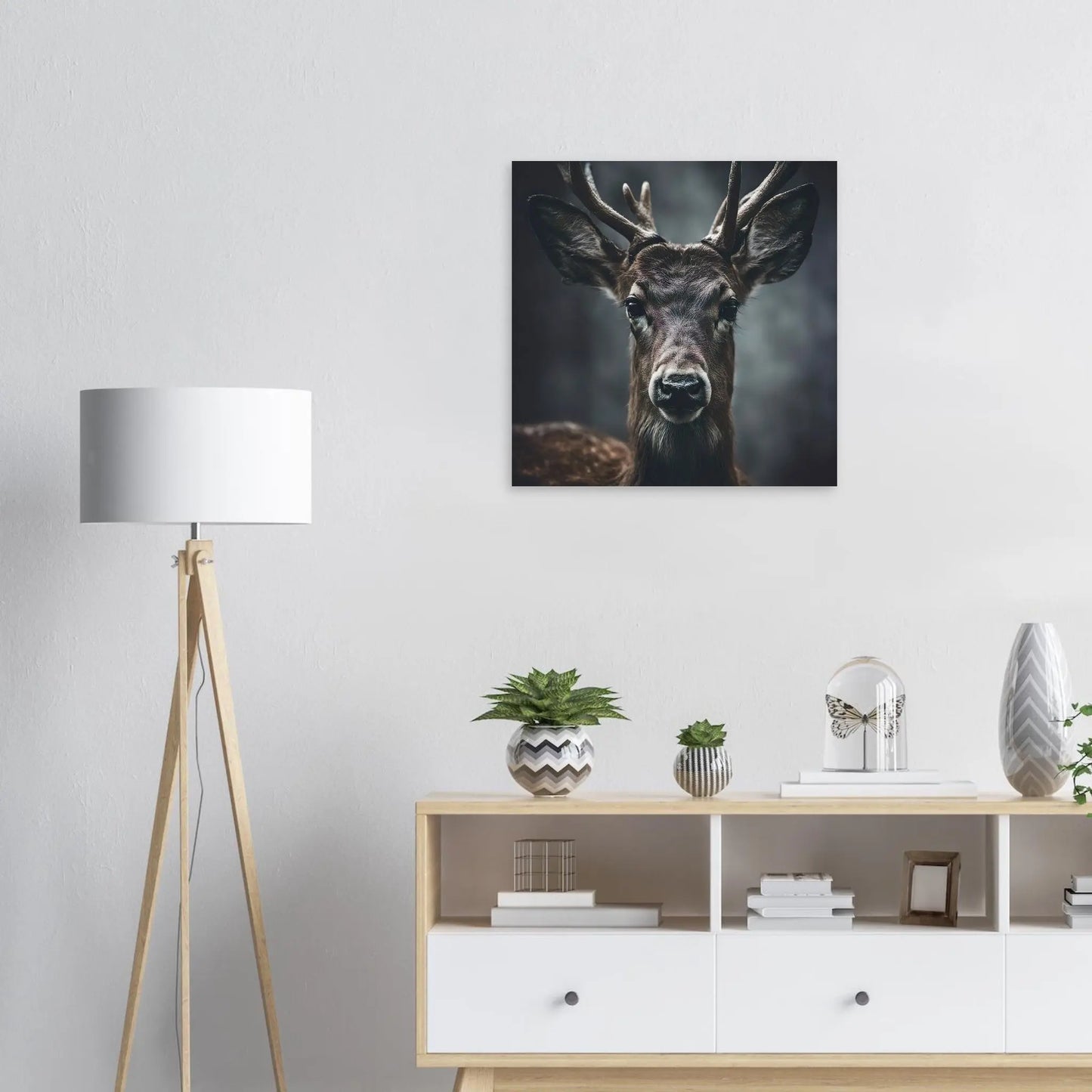 Moderner Forex-Druck - Hirsch - Foto Stil, KI-Kunst RolConArt