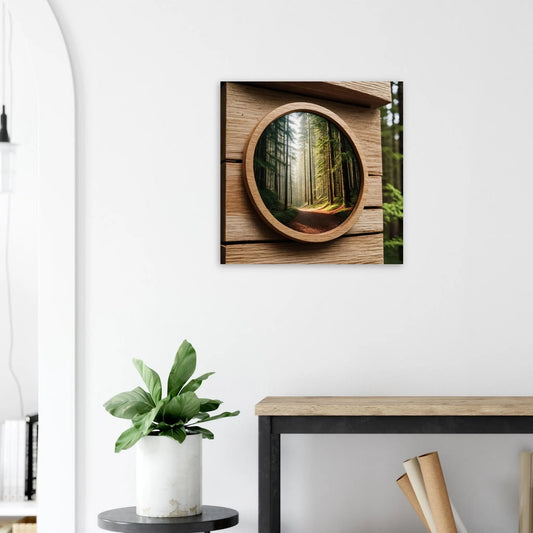 Moderner Forex-Druck - Waldgeheimnisse - Foto Stil, KI-Kunst - RolConArt, Landschaften, 60x60-cm-24x24-Schwarz