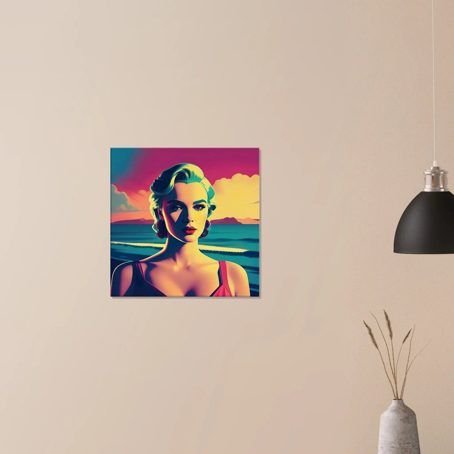 Leinwandbild - Frauenporträt im Retro Stil, KI-Kunst - RolConArt, Retro - Porträts,