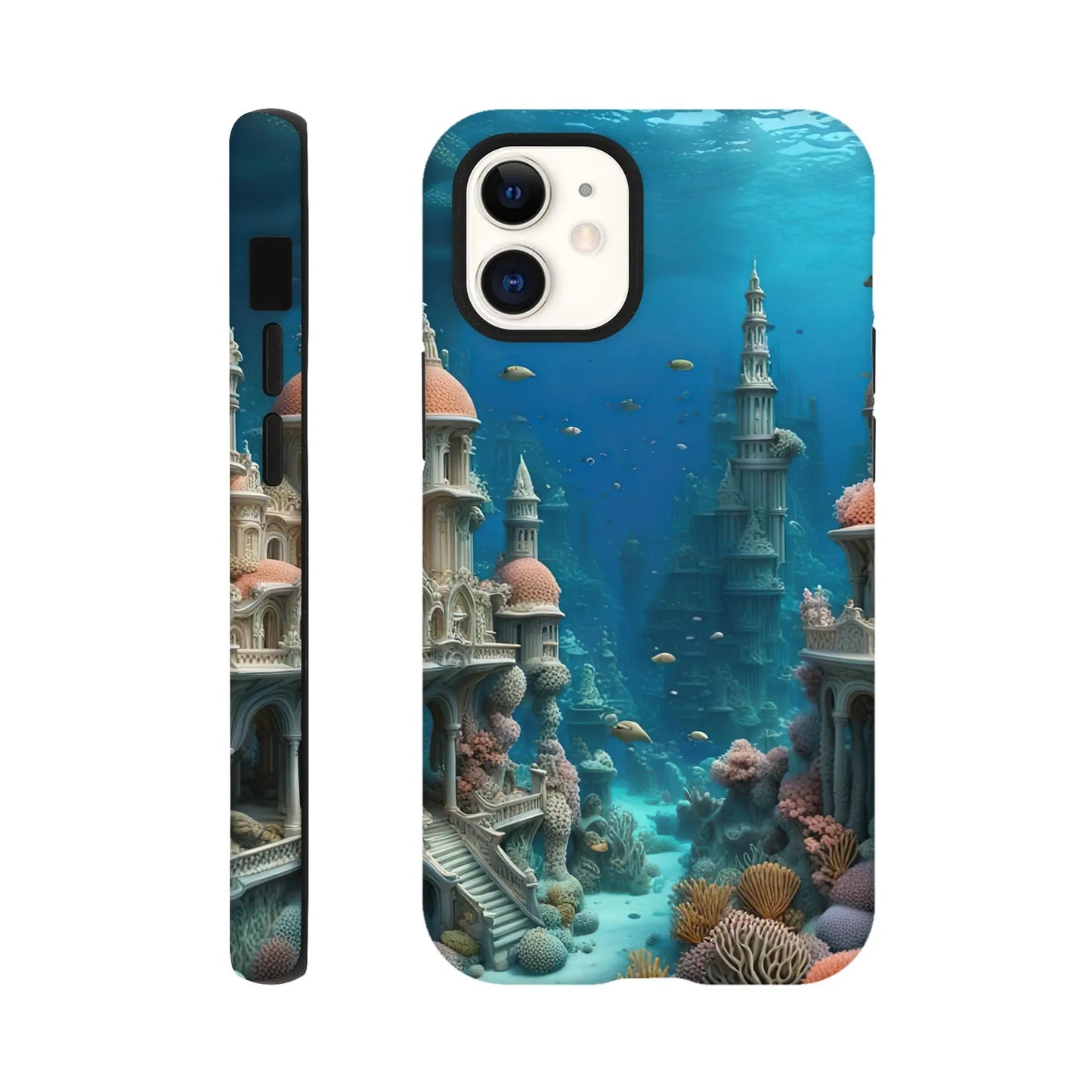 Smartphone-Hülle "Hart" - Unterwasserwelt - Digitaler Stil, KI-Kunst RolConArt, Unterwasserlandschaften, iPhone-12-Mini