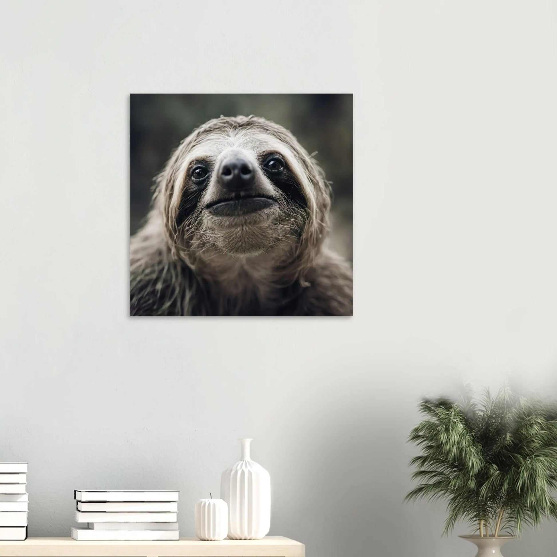 Aluminiumdruck - Faultier - Foto Stil, Tierporträt, KI-Kunst RolConArt