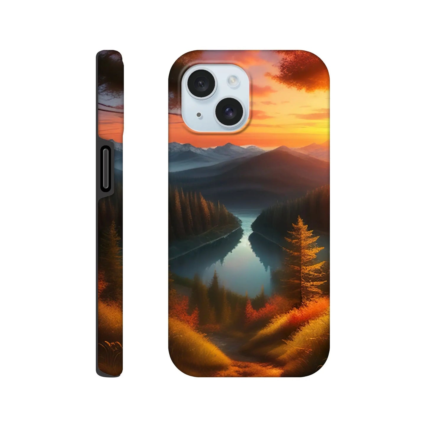 Smartphone-Hülle "Hart" - Bergpanorama - Digitaler Stil, KI-Kunst RolConArt, Landschaften, iPhone-15