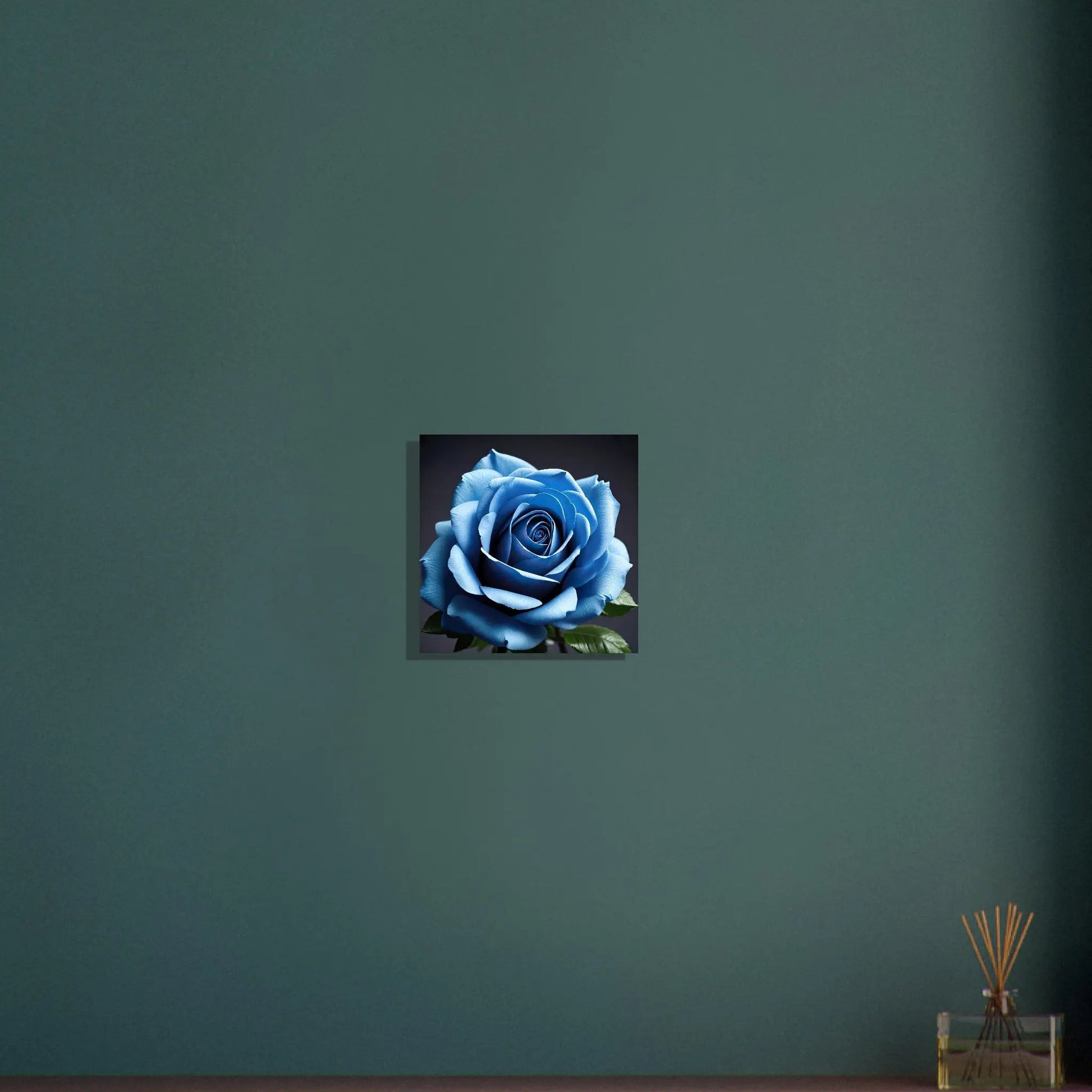 Aluminiumdruck - Blaue Rose - Foto Stil, KI-Kunst - RolConArt, Pflanzen, 30x30-cm-12x12