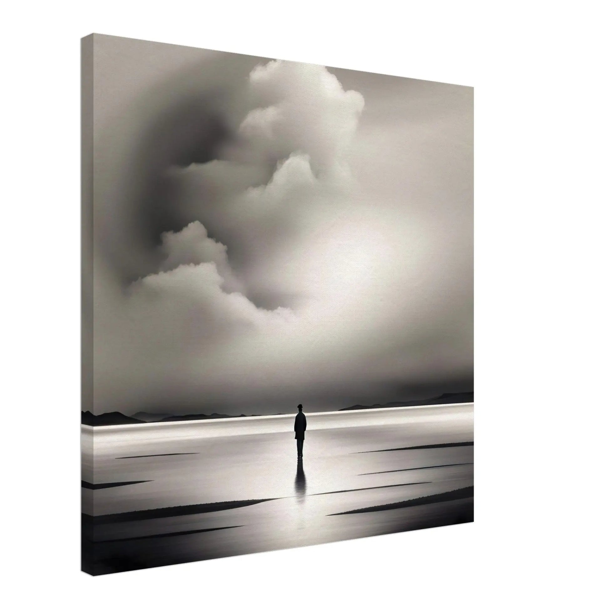 Leinwandbild - Weitblick - Schwarz-Weiß, Digitaler Stil, KI-Kunst - RolConArt, Schwarz-Weiß,