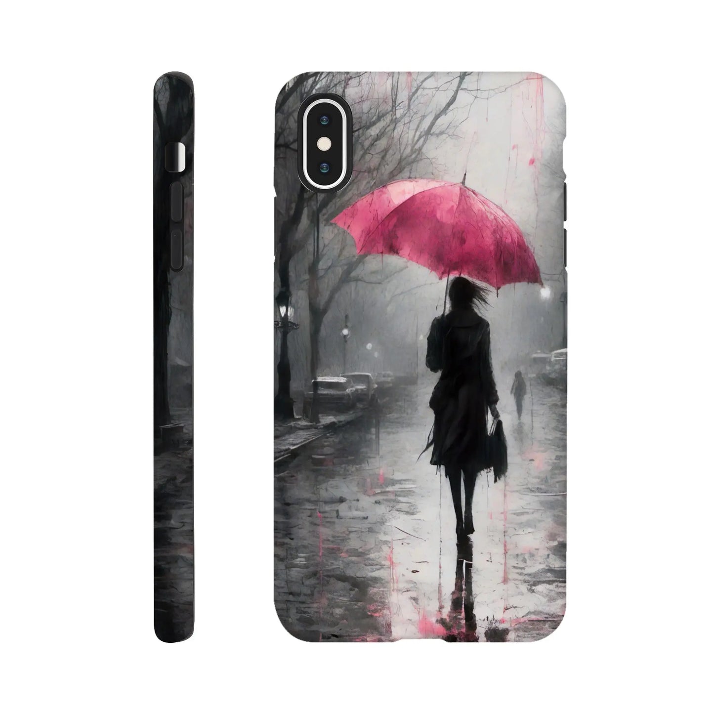 Smartphone-Hülle "Hart" - Frau Im Park - Düsterer Stil, KI-Kunst RolConArt, Malerischer Stil - Porträts, iPhone-XS-Max