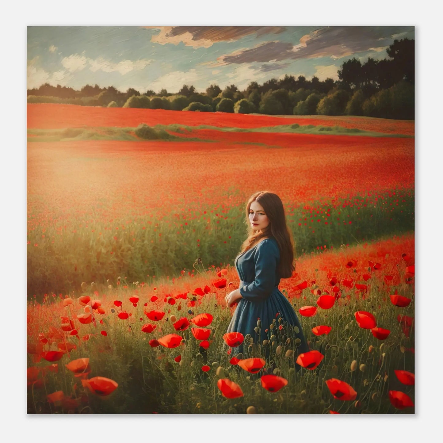 Moderner Forex-Druck - Blühende Landschaft - Malerischer Stil, KI-Kunst - RolConArt, Landschaften,