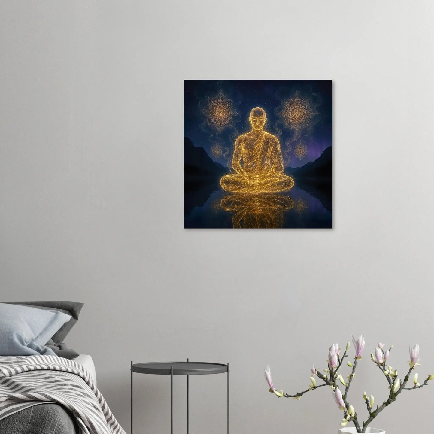 Aluminiumdruck - Energie im Einklang - Digitaler Stil, KI-Kunst, Spirituelle Vielfalt,  - RolConArt