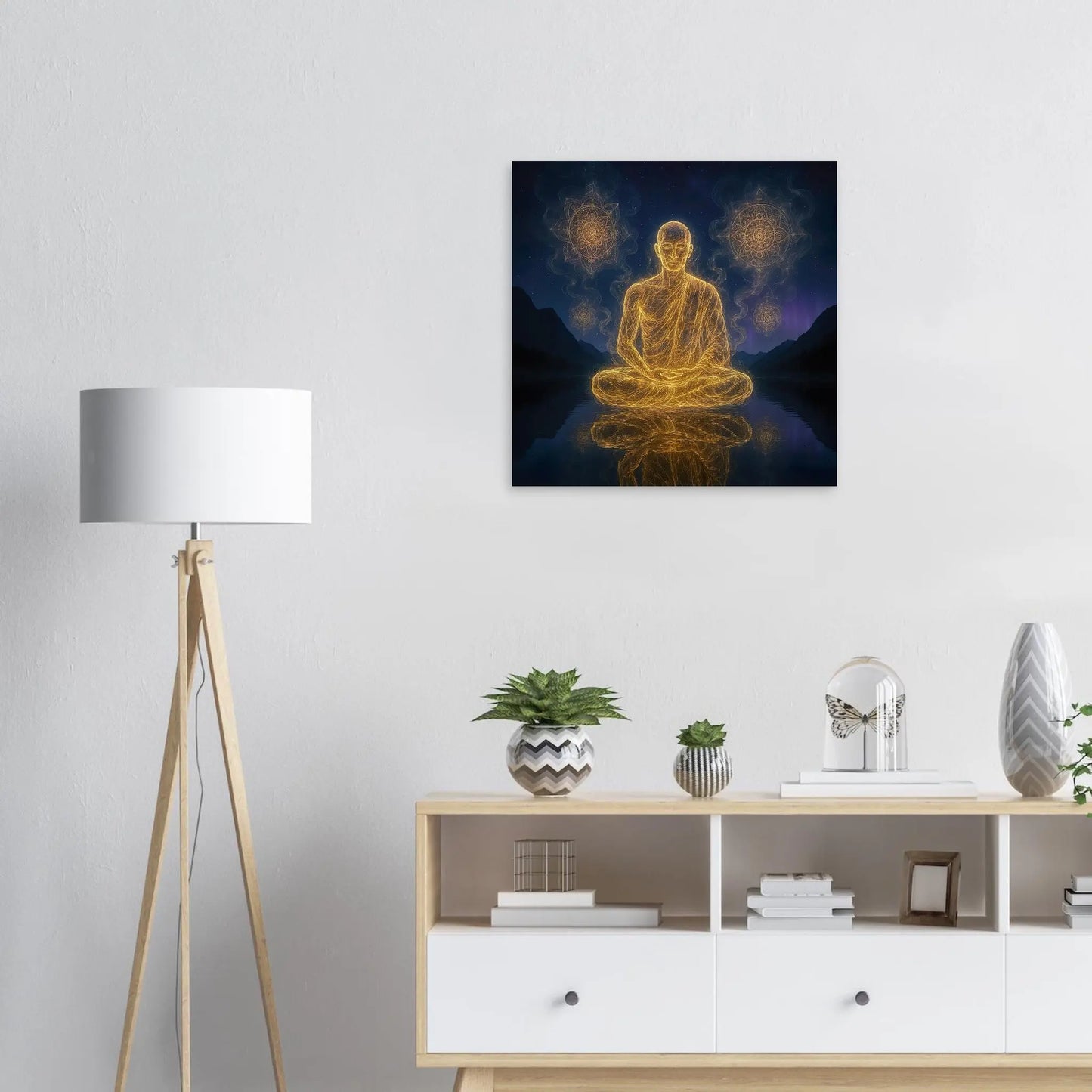 Aluminiumdruck - Energie im Einklang - Digitaler Stil, KI-Kunst, Spirituelle Vielfalt,  - RolConArt