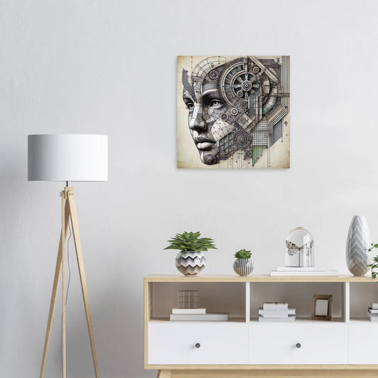Aluminiumdruck - Uhrwerk der Gedanken - Abstrakter Stil, KI-Kunst, Kreative Vielfalt,  - RolConArt