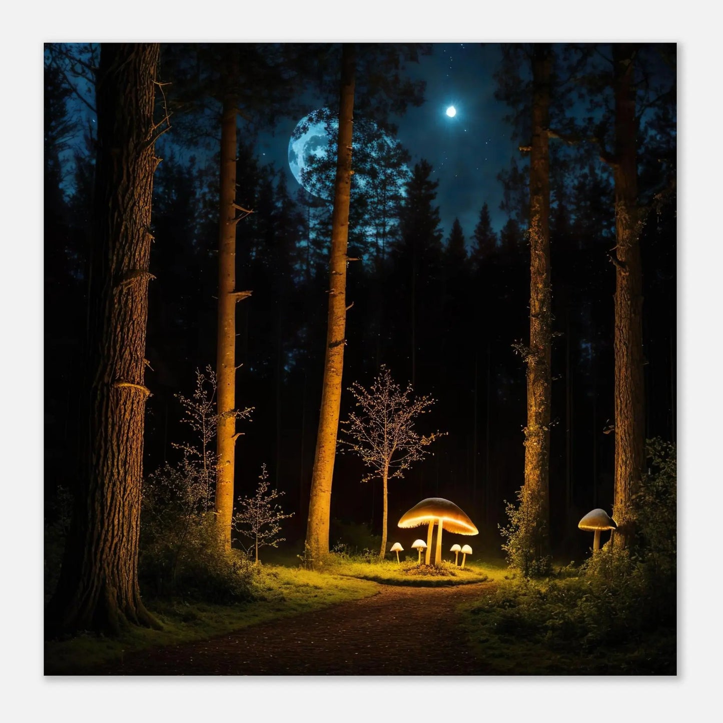 Aluminiumdruck - Zwischen Nacht und Traum - Foto Stil, KI-Kunst, Surreale Landschaften, 60x60-cm-24x24 - RolConArt