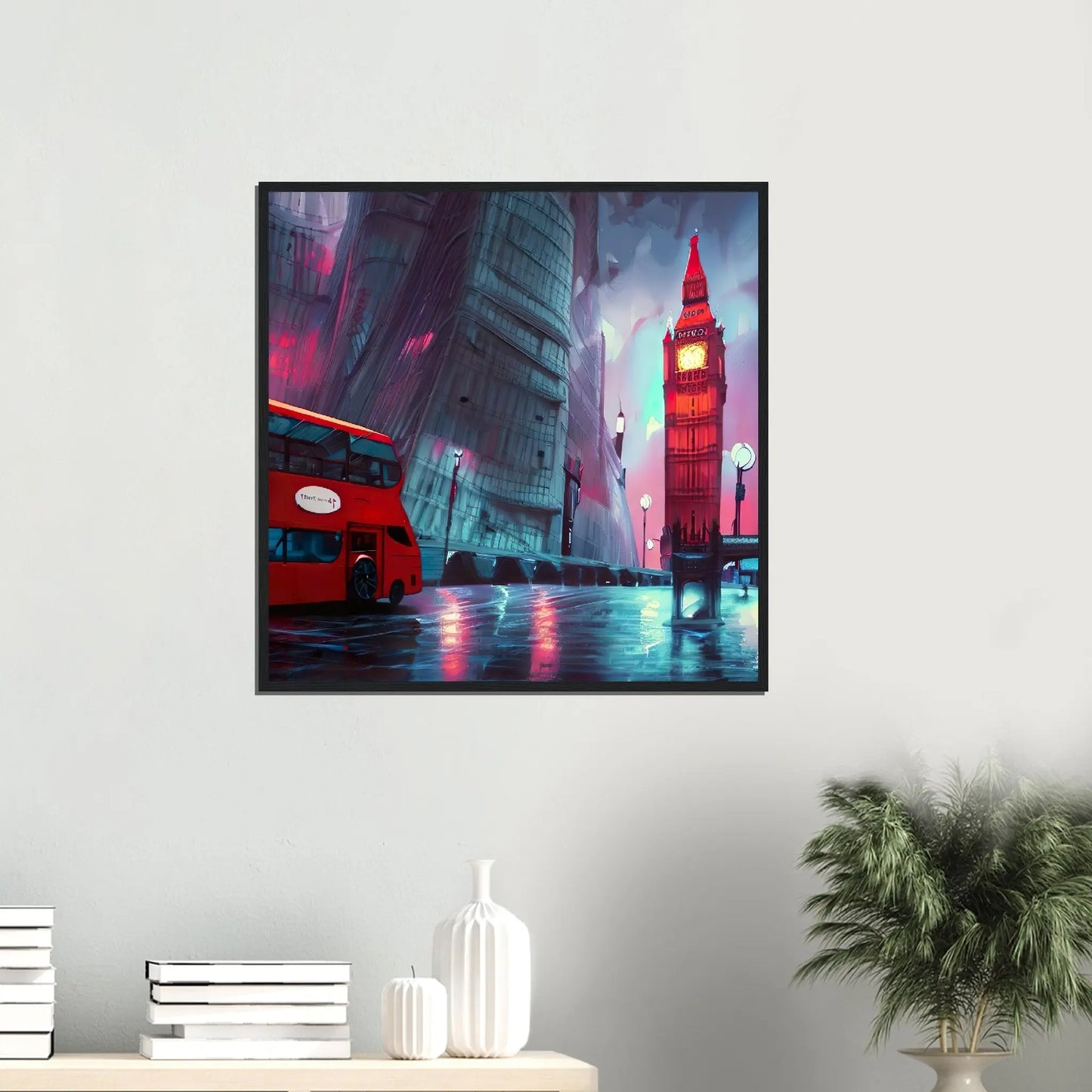 Gerahmtes Premium-Poster - Abstrakte Stadt - Digitaler Stil, KI-Kunst, Stadtlandschaften, - RolConArt