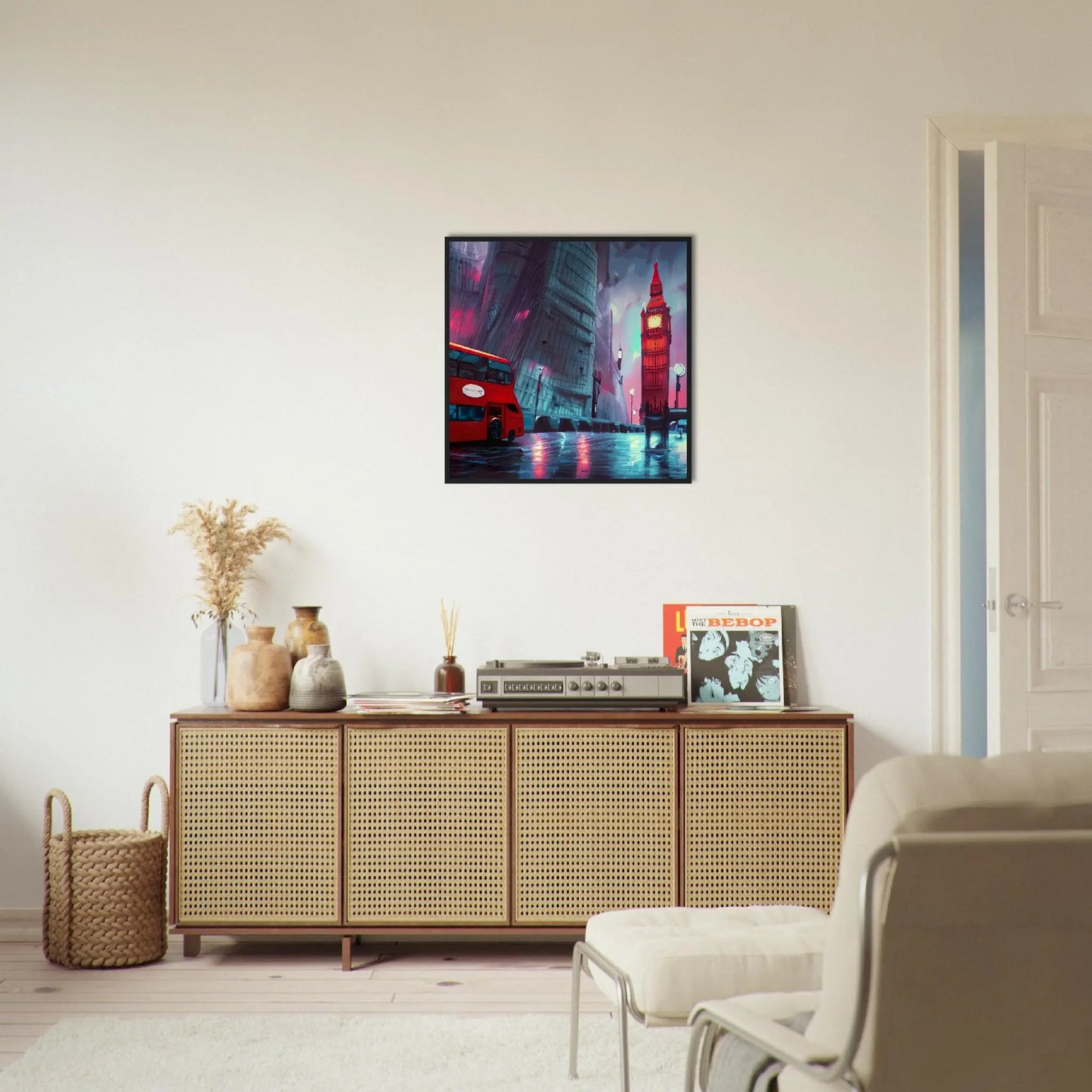 Gerahmtes Premium-Poster - Abstrakte Stadt - Digitaler Stil, KI-Kunst, Stadtlandschaften, - RolConArt