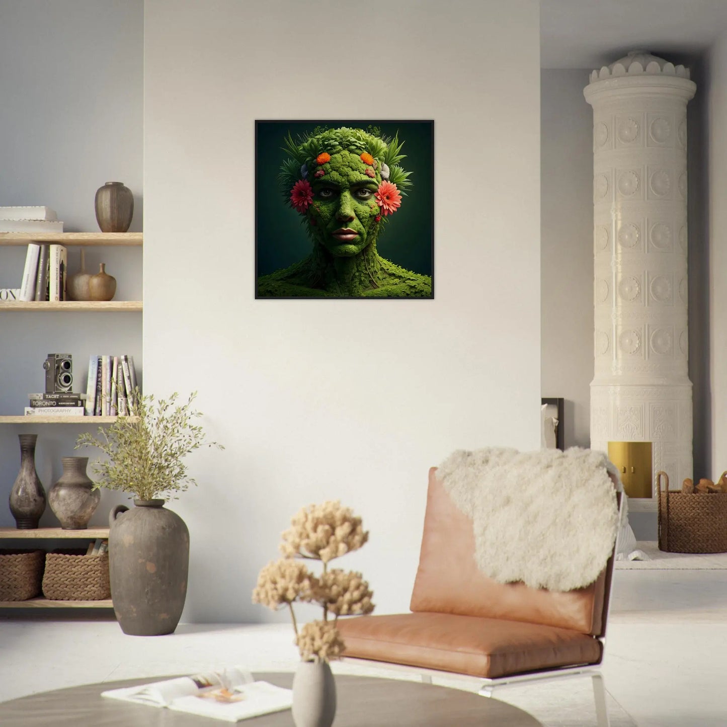 Gerahmtes Premium-Poster - Eins mit der Erde - 3D-Stil, KI-Kunst, Kreative Vielfalt, - RolConArt