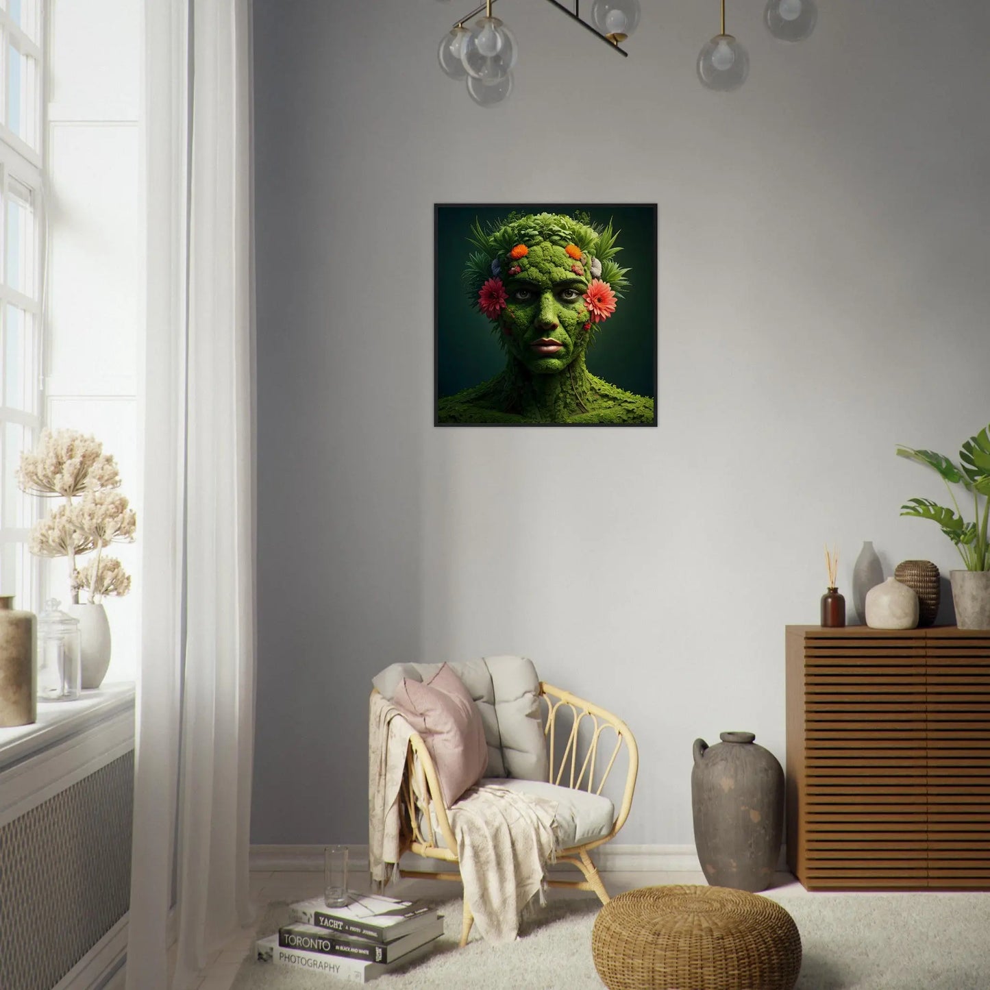 Gerahmtes Premium-Poster - Eins mit der Erde - 3D-Stil, KI-Kunst, Kreative Vielfalt, - RolConArt