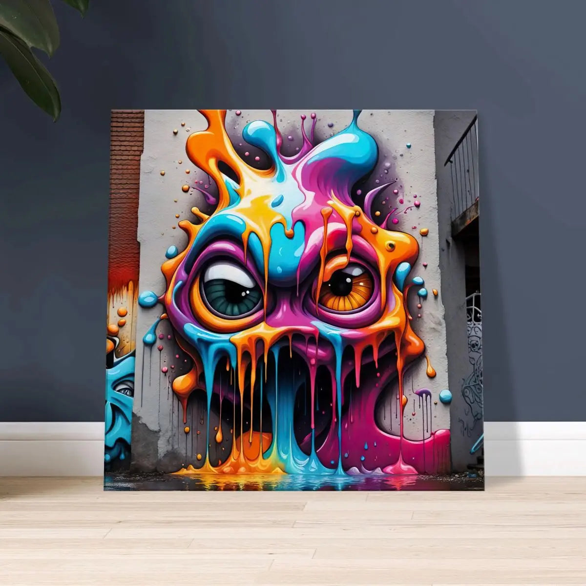 Leinwandbild - 3D Graffiti - Splash Art Stil, KI-Kunst - RolConArt, Splash Art,