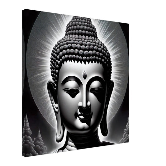Leinwandbild - Buddha - Schwarz-Weiß Stil, KI-Kunst, Spirituelle Vielfalt,  - RolConArt