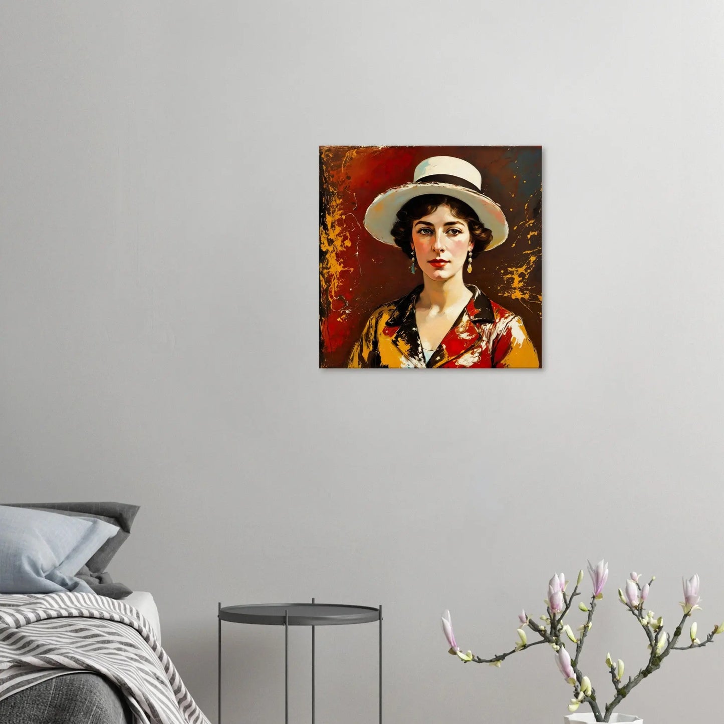 Leinwandbild - Elegante Erinnerung - Malerischer Stil, KI-Kunst, Malerischer Stil - Porträts,  - RolConArt