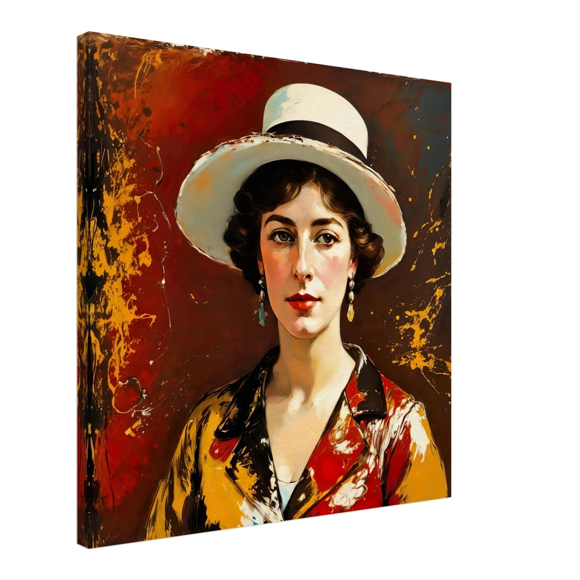 Leinwandbild - Elegante Erinnerung - Malerischer Stil, KI-Kunst, Malerischer Stil - Porträts,  - RolConArt