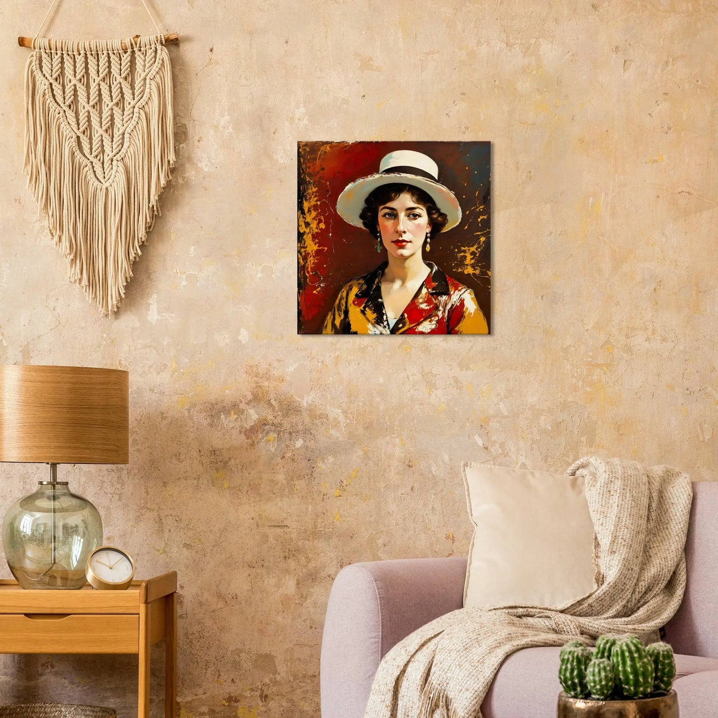 Leinwandbild - Elegante Erinnerung - Malerischer Stil, KI-Kunst, Malerischer Stil - Porträts,  - RolConArt