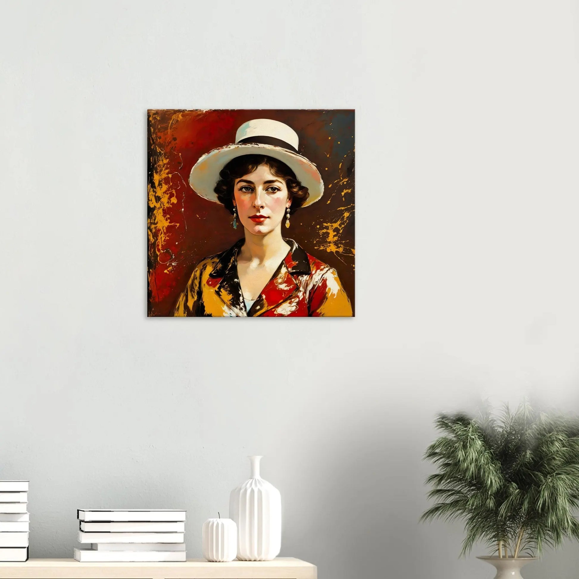 Leinwandbild - Elegante Erinnerung - Malerischer Stil, KI-Kunst, Malerischer Stil - Porträts,  - RolConArt