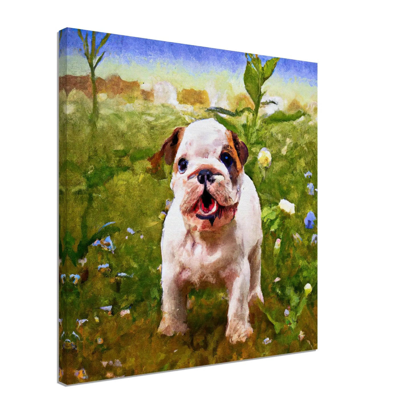 Leinwandbild - Englische Bulldogge - Malerischer Stil, KI-Kunst, Tiere - Malerischer Stil, - RolConArt