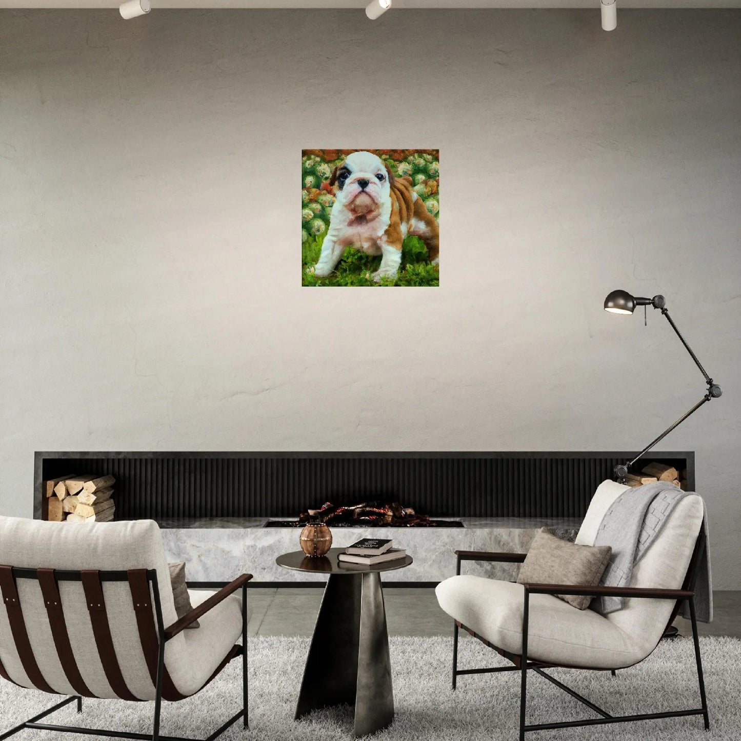 Leinwandbild - Englische Bulldogge - Malerischer Stil, KI-Kunst, Tiere - Malerischer Stil, - RolConArt