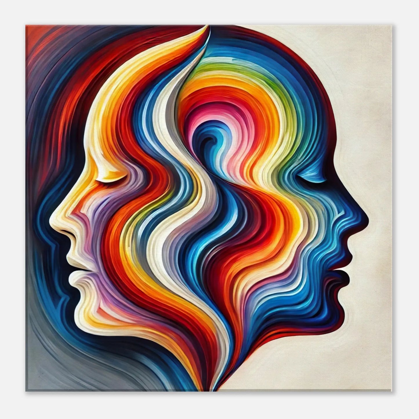 Leinwandbild - Farben des Bewusstseins - Digitaler Stil, KI-Kunst, Kreative Vielfalt, 50x50-cm-20x20 - RolConArt