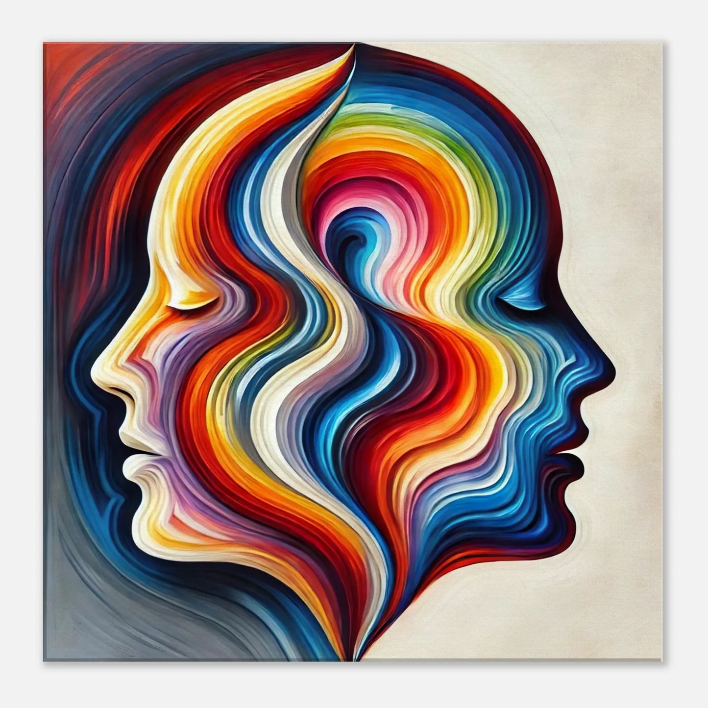 Leinwandbild - Farben des Bewusstseins - Digitaler Stil, KI-Kunst, Kreative Vielfalt, 60x60-cm-24x24 - RolConArt