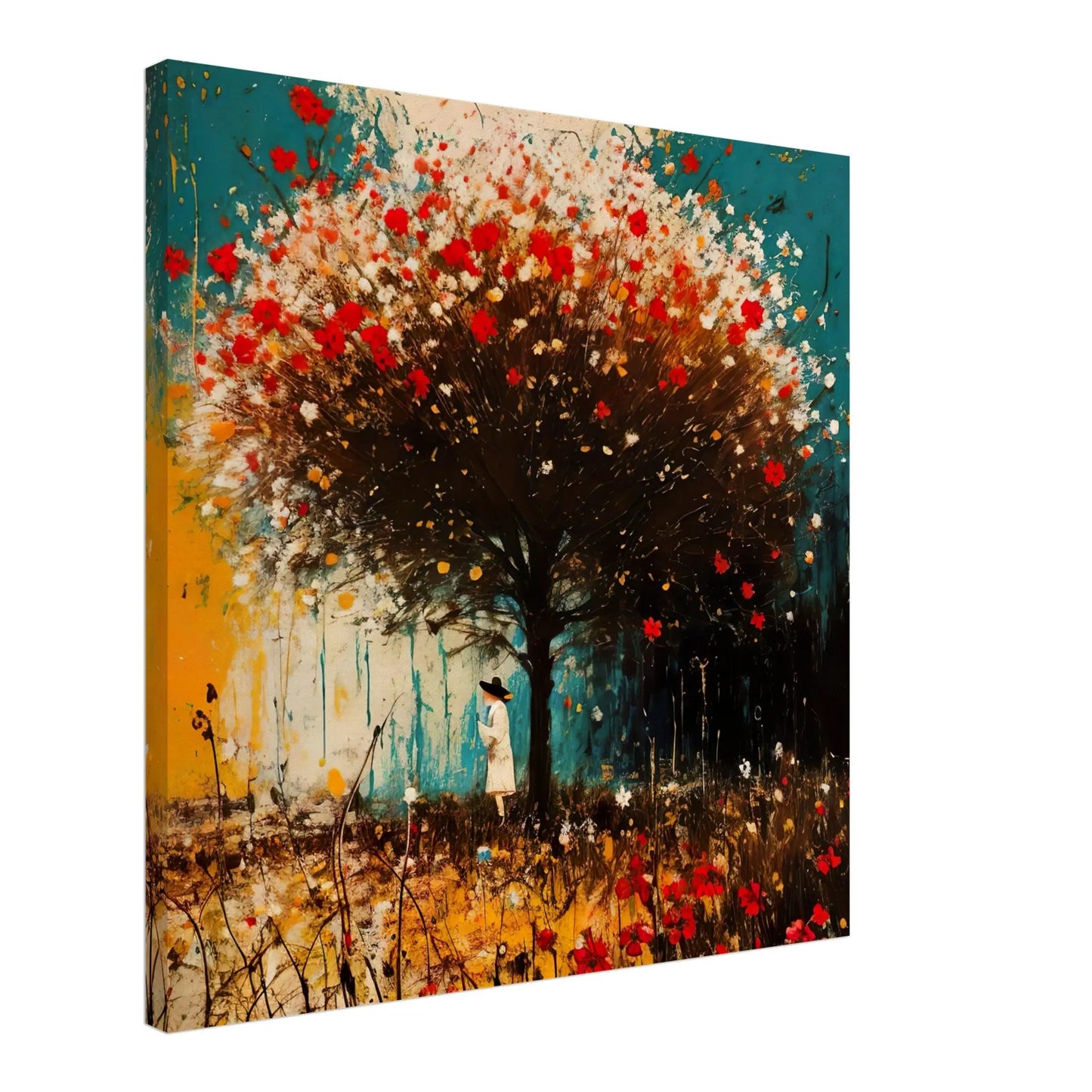 Leinwandbild - Farbenspiel der Natur - Malerischer Stil, KI-Kunst, Landschaften,  - RolConArt