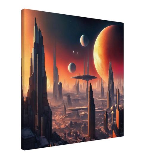 Leinwandbild - Futuristische Welt - Digitaler Stil, KI-Kunst, Sci-Fi,  - RolConArt