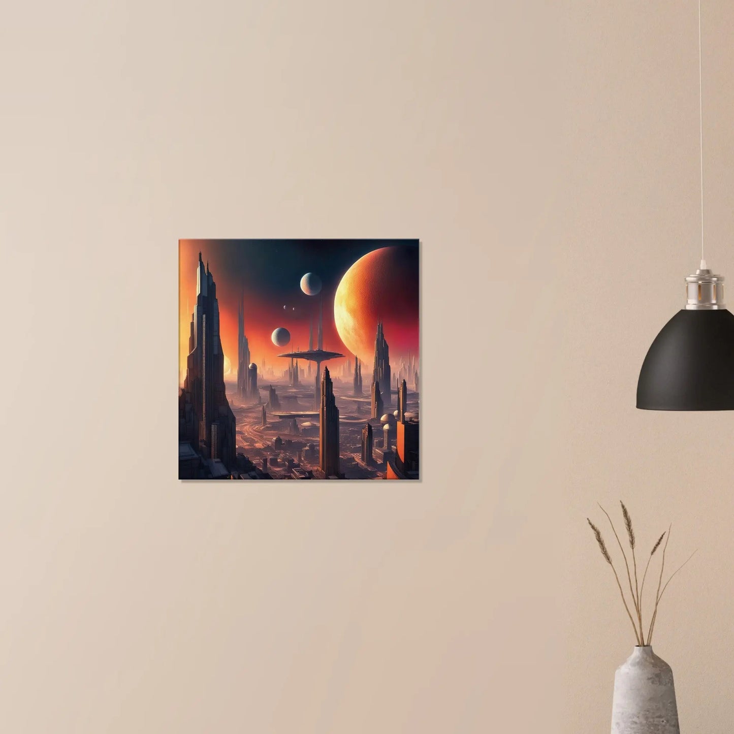Leinwandbild - Futuristische Welt - Digitaler Stil, KI-Kunst, Sci-Fi, - RolConArt