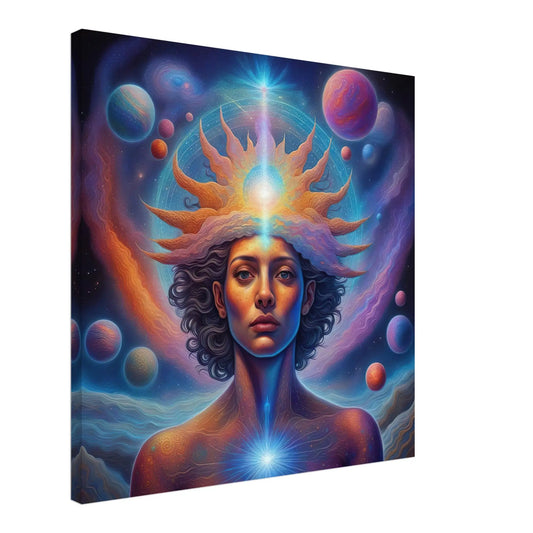 Leinwandbild - Körper und Kosmos - Digitaler Stil, KI-Kunst, Spirituelle Vielfalt,  - RolConArt