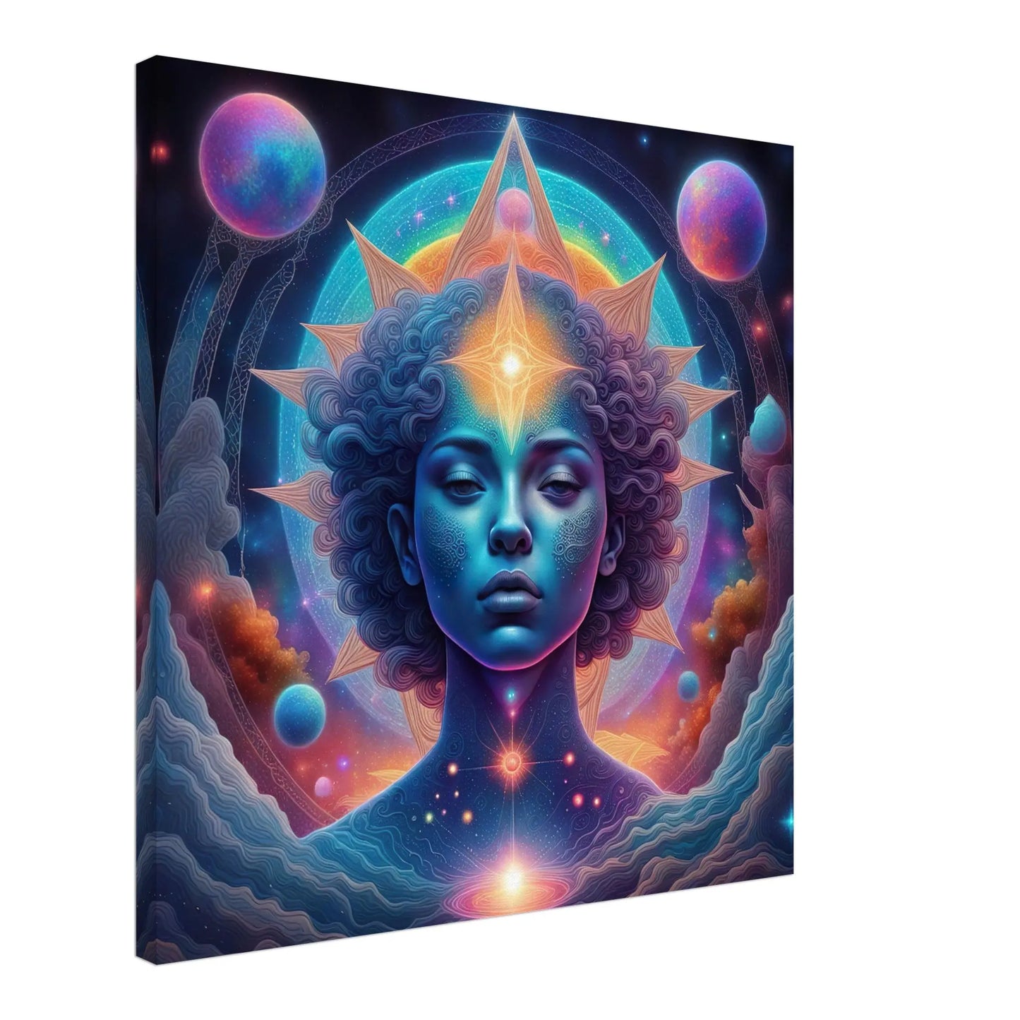 Leinwandbild - Körper und Kosmos - Digitaler Stil, KI-Kunst, Spirituelle Vielfalt, - RolConArt