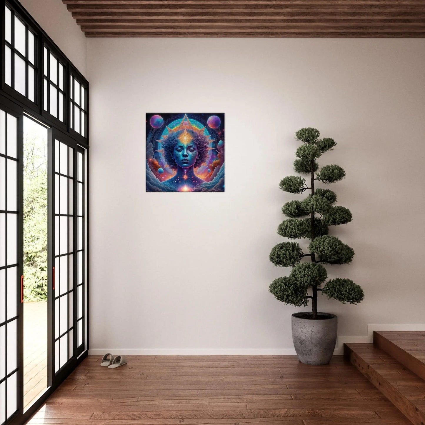 Leinwandbild - Körper und Kosmos - Digitaler Stil, KI-Kunst, Spirituelle Vielfalt, - RolConArt
